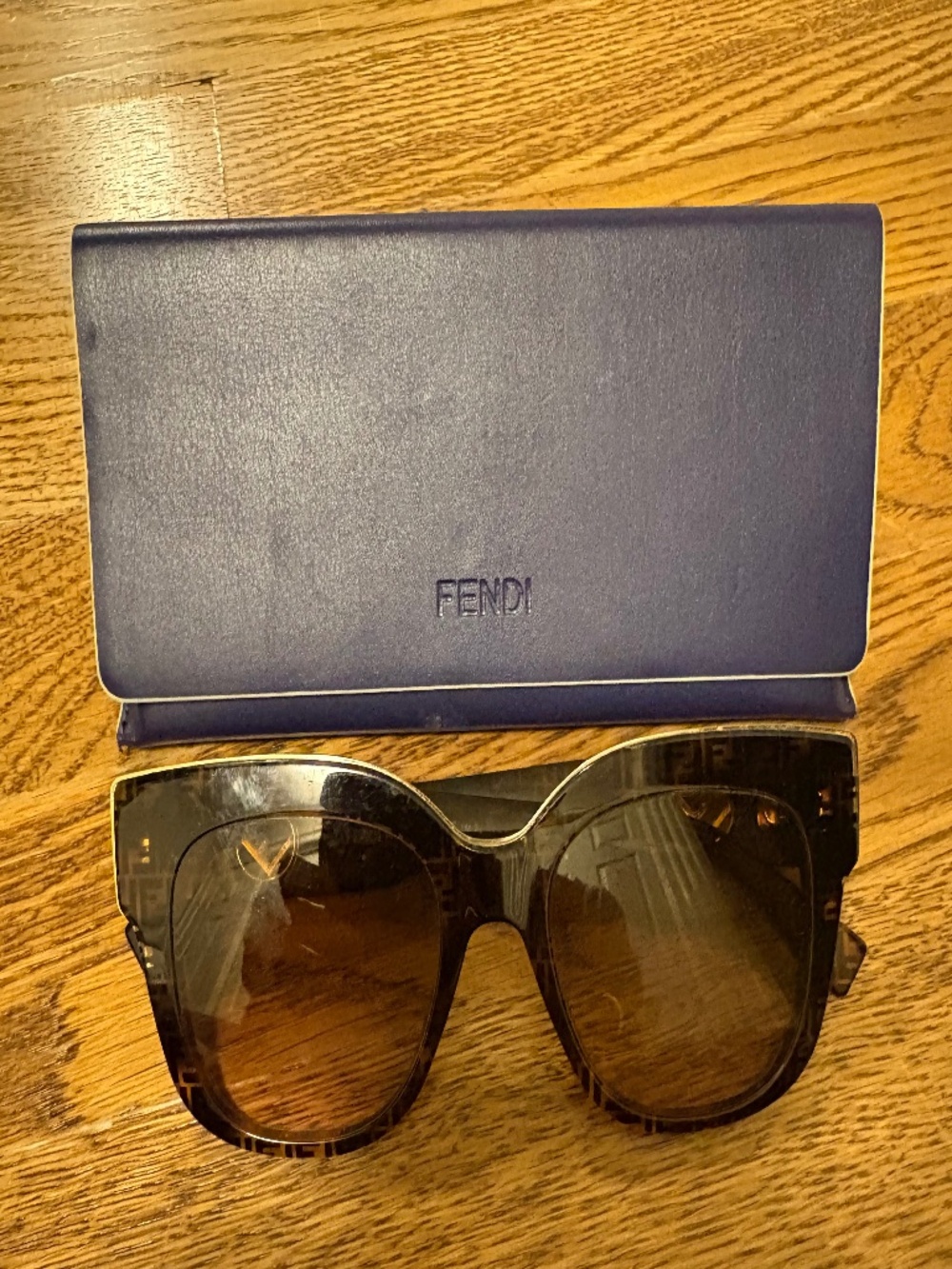 Authentic Fendi FF 0359/G/S Havana FF Logo Cat Eye Sunglasses